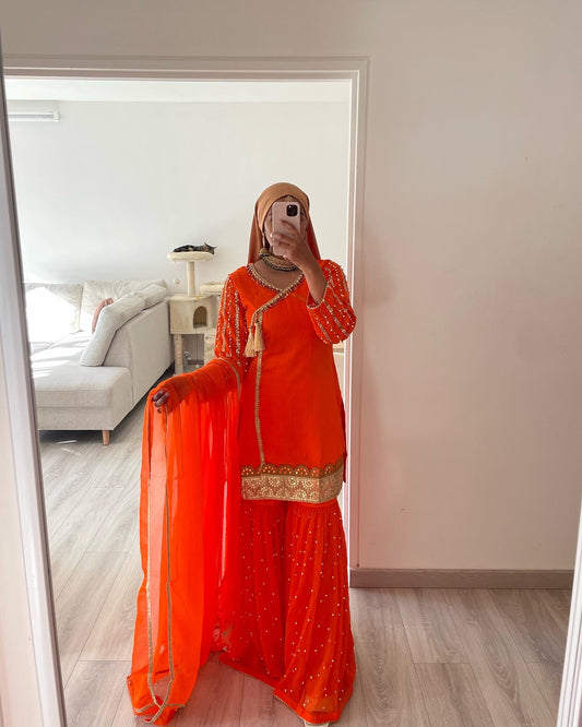 Gharara Ranjha Orange