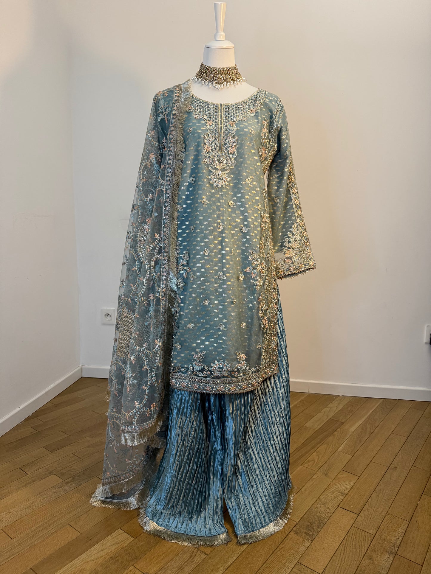 Salwar Kameez Sajal (bleu)