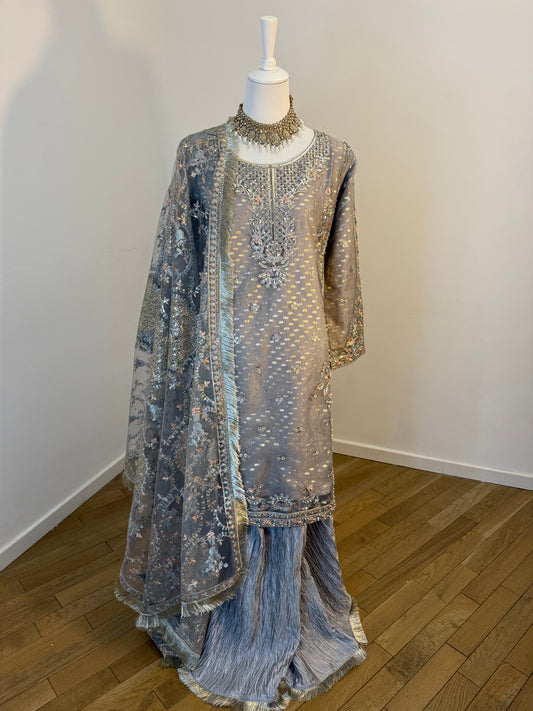 Salwar Kameez Sajal (gris)
